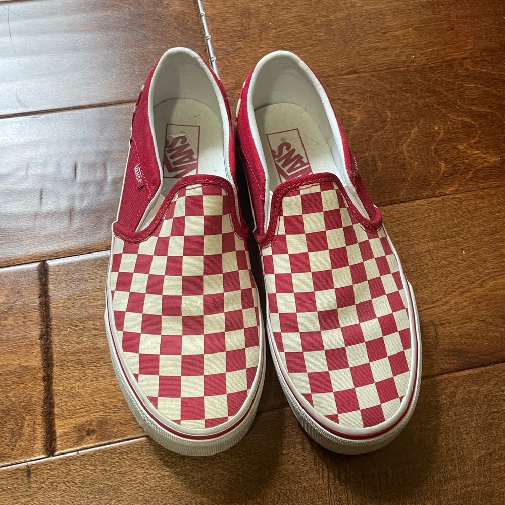 Red Checkered Slip On Vans